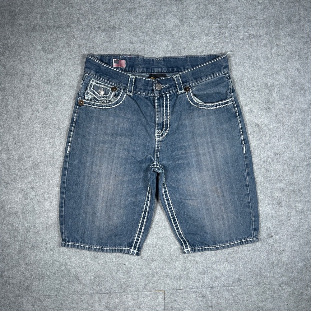 True Religion denim shorts Mens 34 Blue Joey Super T Row Y2K Baggy Hip Hop
